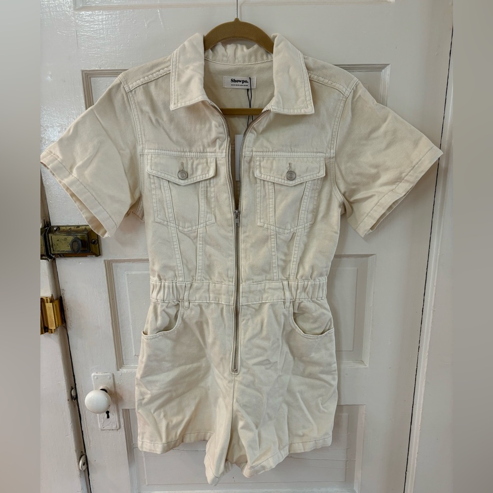 Brand New with Tags! Showpo Mauriel Playsuit- Utility Playsuit in Ecru Size 6